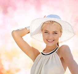 Image showing beautiful woman enjoying summer outdoors