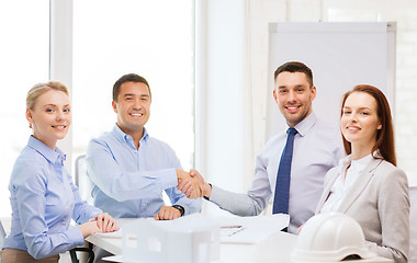 Image showing happy team of architects and designers in office