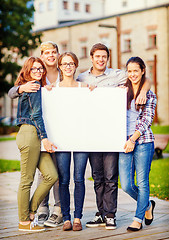 Image showing students or teenagers with white blank board