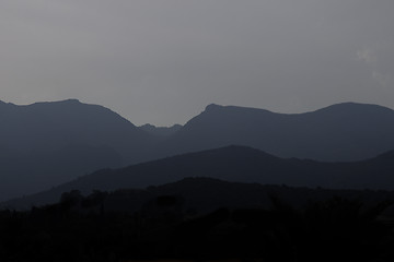 Image showing Mountains at Dusk