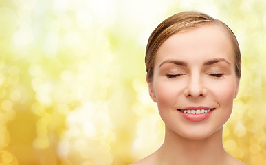 Image showing face of beautiful woman with closed eyes