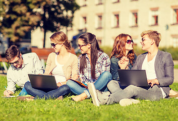 Image showing students or teenagers with laptop computers