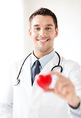 Image showing male doctor with heart