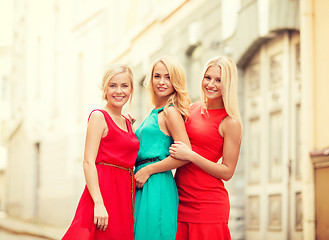 Image showing three beautiful women in the city