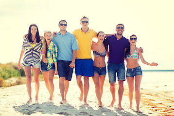 Image showing group of friends having fun on the beach