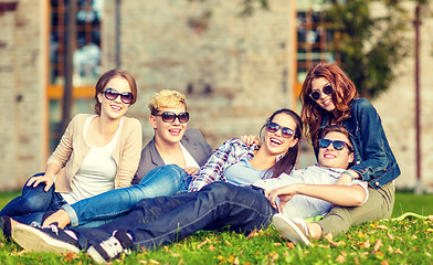 Image showing group of students or teenagers hanging out