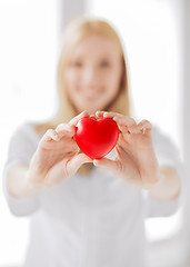 Image showing female doctor with heart