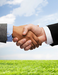 Image showing businessman and businesswoman shaking hands