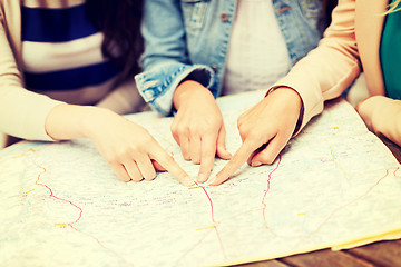 Image showing women with tourist map in the city