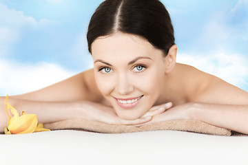 Image showing smiling woman in spa salon