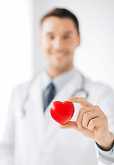 Image showing male doctor with heart