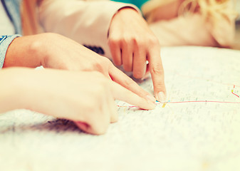 Image showing women with tourist map in the city