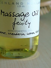 Image showing massage oil bottle