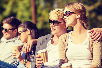 Image showing group of students or teenagers hanging out