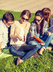 Image showing students or teenagers with laptop computers