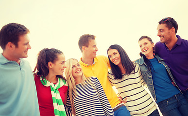 Image showing group of friends having fun on the beach