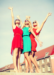 Image showing three beautiful women in the city