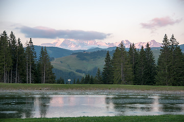 Image showing Evening in Alps mountains