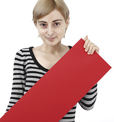 Image showing Woman holding a paper