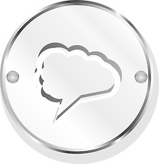 Image showing abstract cloud on web icon button isolated on white