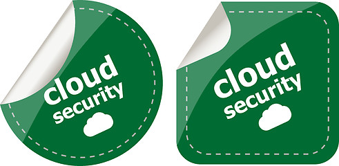 Image showing cloud security stickers label tag set isolated on white