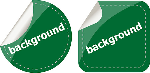 Image showing background word on stickers button set, label