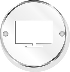 Image showing tv icon button, design element isolated on white