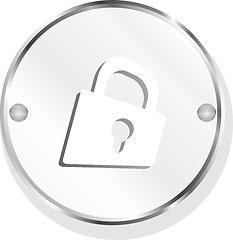 Image showing Padlock icon web sign. web app button isolated on white
