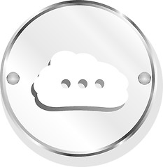 Image showing white cloud on internet icon isolated on white