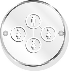 Image showing icon button with network of man inside, isolated on white