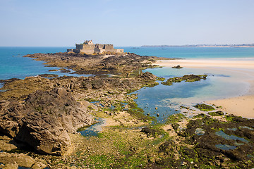 Image showing Saint Malo, Fort National and beach