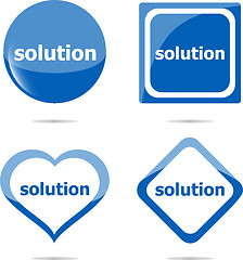 Image showing solution stickers set isolated on white, icon button