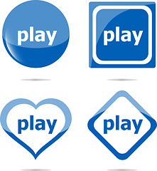 Image showing play stickers set isolated on white, icon button