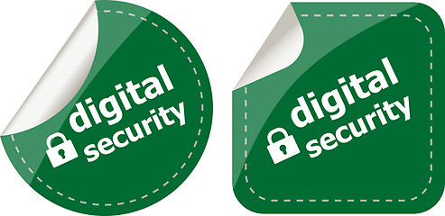 Image showing digital security stickers label tag set