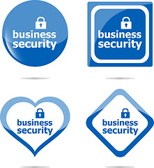 Image showing business security stickers label tag set isolated on white