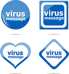 Image showing stickers label set business tag with virus message word