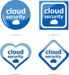 Image showing cloud security black stickers label tag set