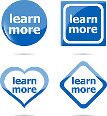 Image showing stickers label set business tag with learn more word