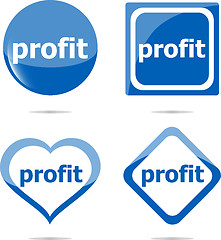 Image showing stickers label set business tag with profit word