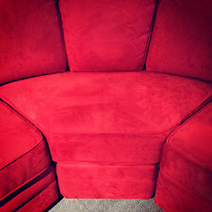 Image showing Red velvet sofa