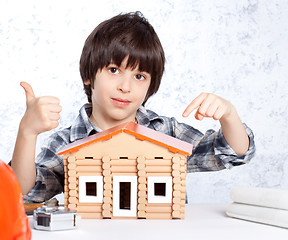 Image showing boy built a new house