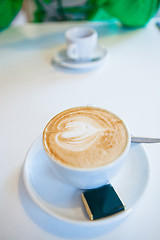 Image showing Latte with coffee art