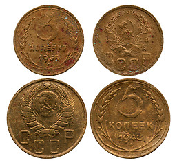 Image showing three and five kopecks, USSR, 1936-1943