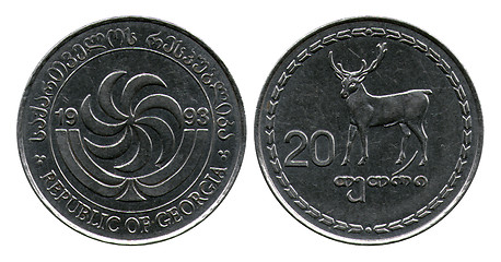 Image showing Georgian coin with deer, 1993