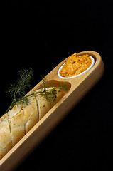 Image showing Garlic bread with dip