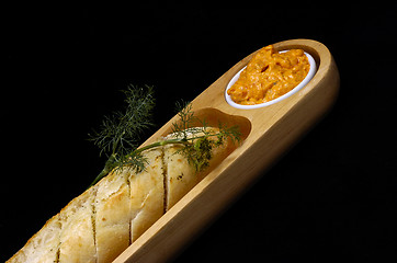 Image showing Garlic bread with dip