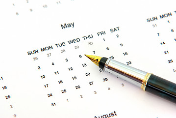 Image showing Calendar and pen