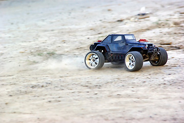 Image showing Speeding RC car