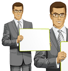 Image showing Vector Business Man with Empty Write Board