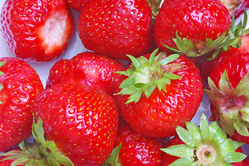 Image showing Background with fresh strawberries